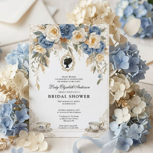 Regency era floral bridal shower invitation
