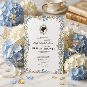 Regency era floral bridal shower invitation