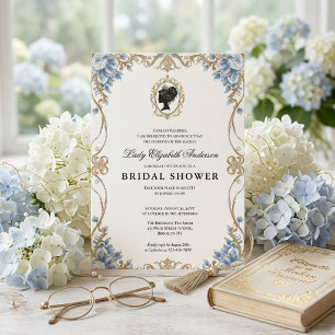 Regency era floral bridal shower invitation
