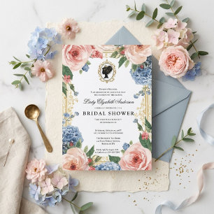 Regency era floral bridal shower invitation