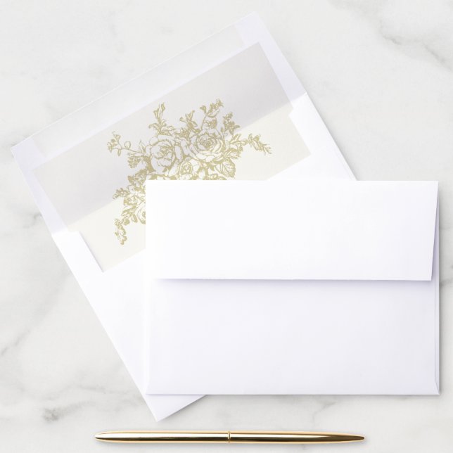 Regency Era Floral Victorian Garden Party Envelope Liner (Desk)