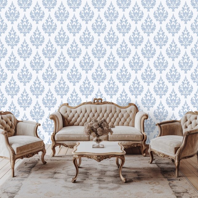 Regency Era Inspired Damask Scroll Leafy Wallpaper (Creator Uploaded)