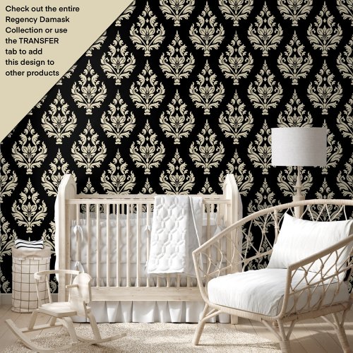 Regency Era Inspired Damask Scroll Leafy Wallpaper Wallpaper