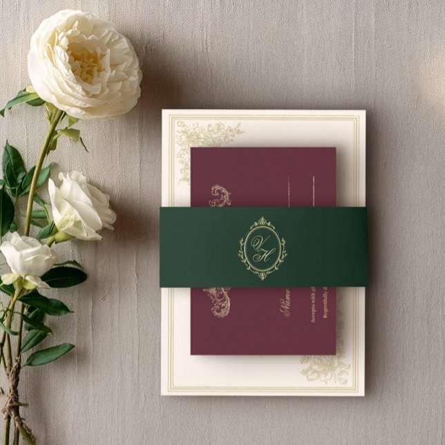 Regency Era Wedding Belly Band with Monogram Crest (Creator Uploaded)