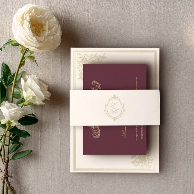 Regency Era Wedding Belly Band with Monogram Crest (Creator Uploaded)