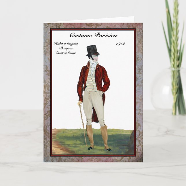 Regency Fashion 1814 greeting card (Front)