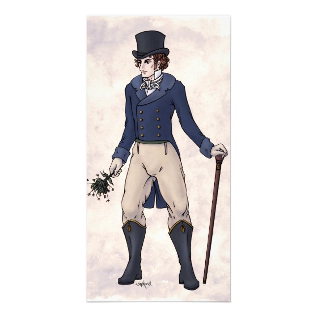 Regency Fashion Art Jane Austen Gentleman #1 - 4x8 Card (Front)
