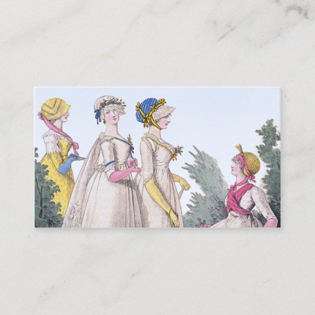 Regency Fashion Custom Personal Calling Cards (Front)