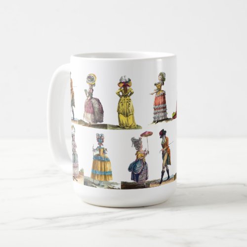 Regency French Fashion Designs Marie Antoinette Co Coffee Mug