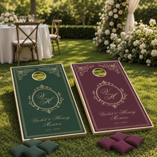 Regency Garden Vintage Classic Romantic Wedding Cornhole Set