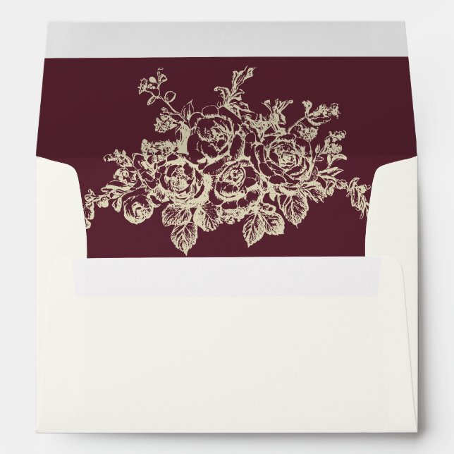 Regency Garden Vintage Classic Romantic Wedding  Envelope (Back (Bottom))
