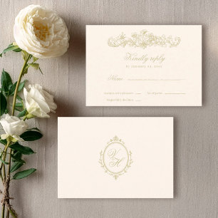 Regency Garden Vintage Classic Romantic Wedding RSVP Card
