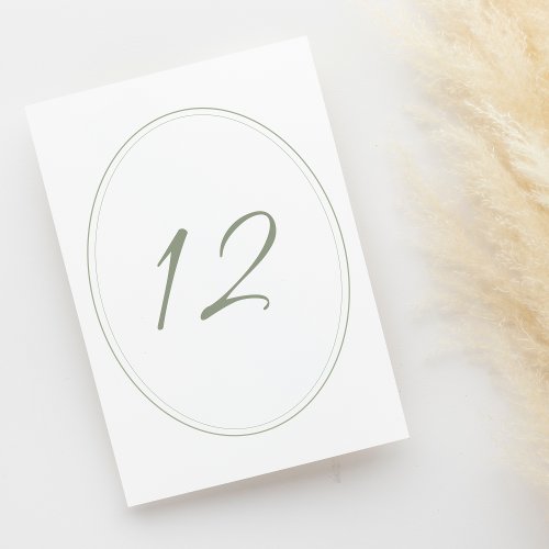 Regency Green Classic Cameo Wedding Table Number