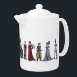 Regency Historical Fashion Jane Austen Teapot<br><div class="desc">Teapot: Six Regency ladies and six Regency gentlemen--original fashion illustrations by Shakoriel, drawn with reference to 19th-century sources so the costumes are as historically accurate as possible. This pretty teapot features delicate digital paintings of the hand-drawn line art. It's perfect for the Jane Austen fan. Tea for one, or tea...</div>
