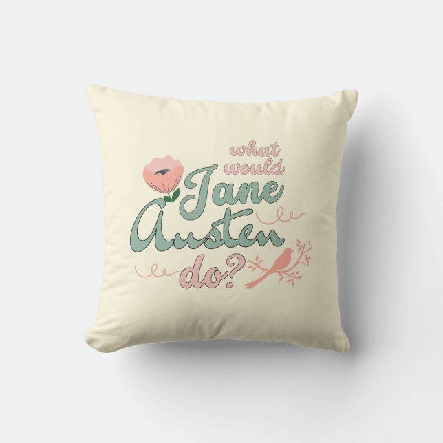 Regency Jane Austen Romantic Throw Pillow (Front)