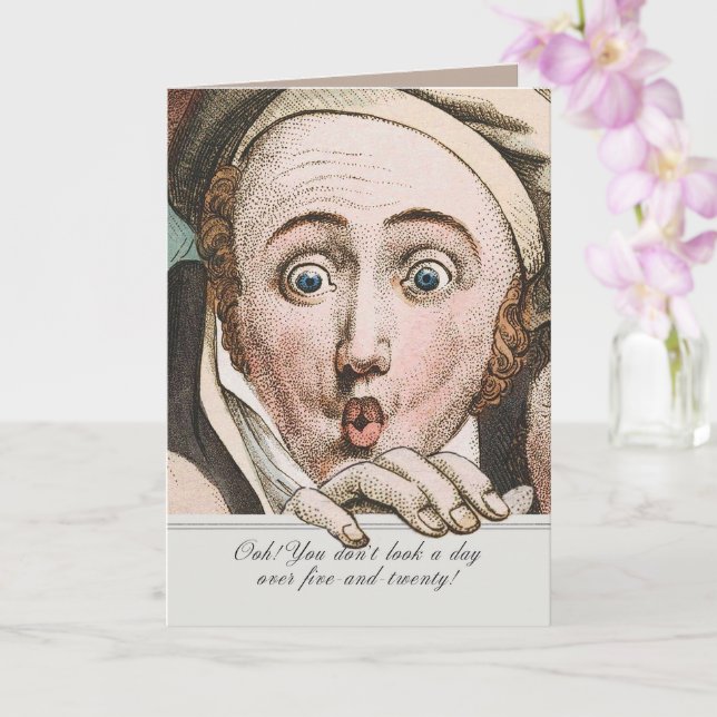 Regency Jane Austen Surprise Funny Birthday Card (Orchid)