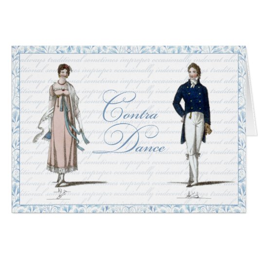 Regency Kontra Dance Contradance Notecards Cards (Front Horizontal)
