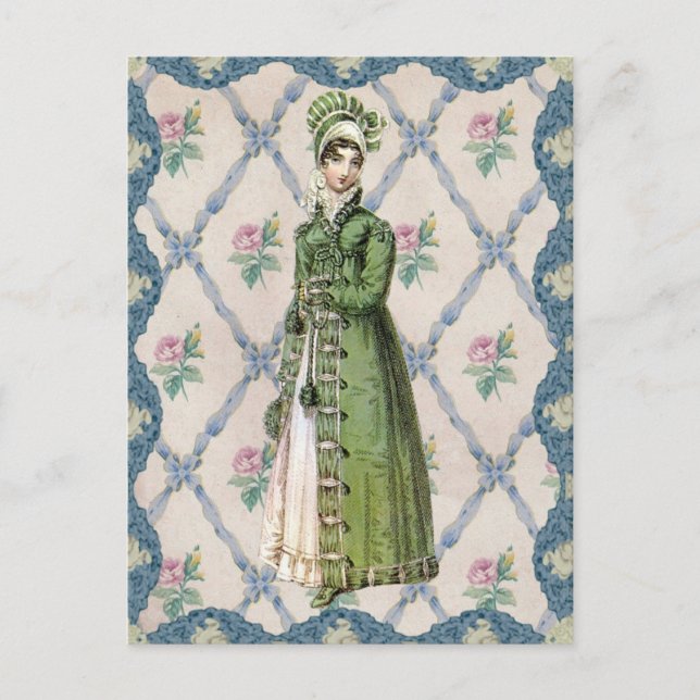 Regency Lady in Green Postcard (Front)
