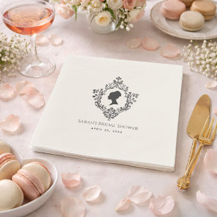 Regency Lady in Vintage Crest Bridal Shower Napkins