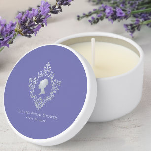 Regency Lady Violet Vintage Crest Bridal Shower Mini Candle Favors