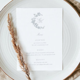 Regency Monogram Wedding Menu