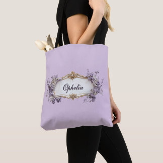 Regency Purple Floral Personalized Tote Bag