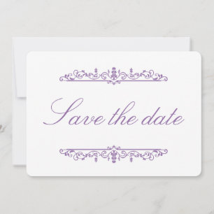 Regency Purple Style Elegant Save the Date 