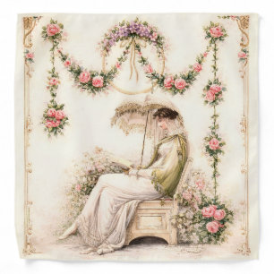 Regency Rose Garden Reading Lady Bandana