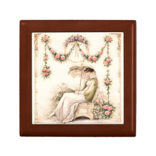 Regency Rose Garden Reading Lady Gift Box