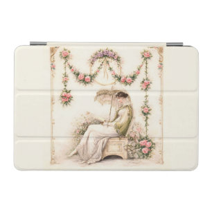 Regency Rose Garden Reading Lady iPad Mini Cover