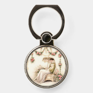 Regency Rose Garden Reading Lady Phone Ring Stand