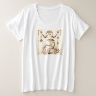 Regency Rose Garden Reading Lady Plus Size T-Shirt