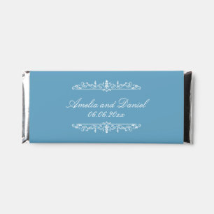 Regency Style Blue Wedding Hershey Bar Favors