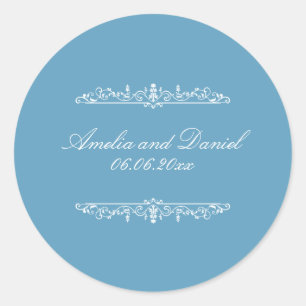 Regency  Style Blue Wedding Sticker