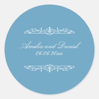 Regency Style Blue Wedding Sticker