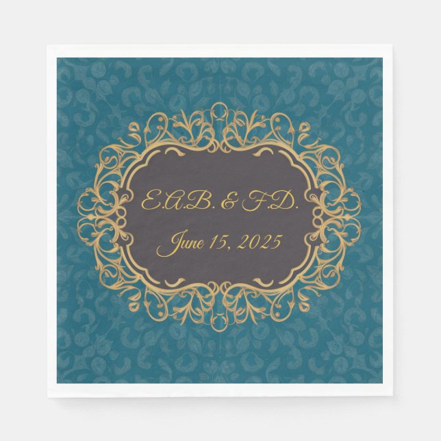 Regency style monogram serviette Regencycore Napkins (Front)