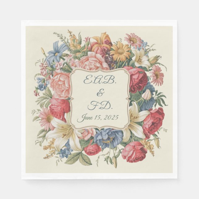 Regency style monogram serviette Regencycore Napkins (Front)
