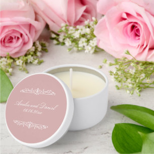 Regency  Style Pink Wedding Mini Candle Favors
