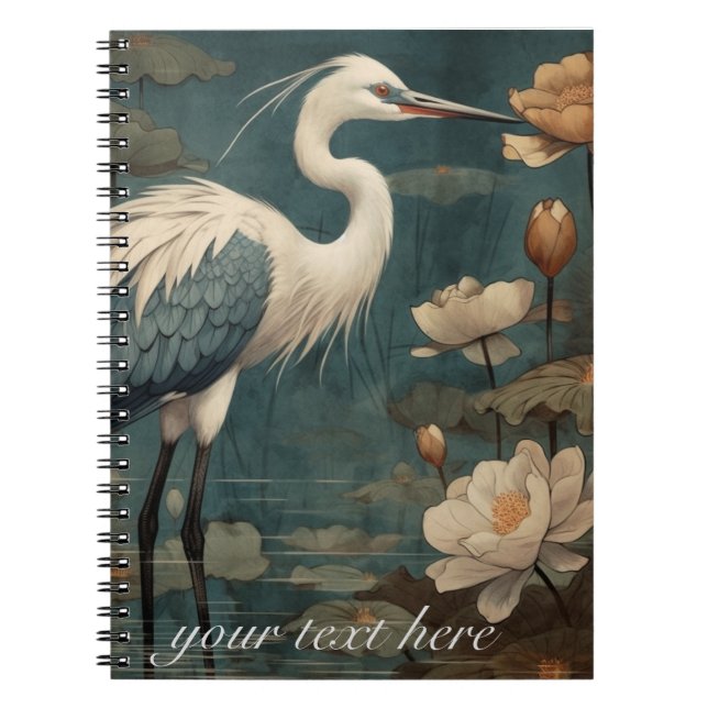 Regency Tropical Crane & Lost Palace Custom  Notebook (Front)
