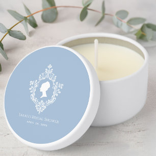 Regency Vintage Crest Powder Blue Bridal Shower Mini Candle Favors