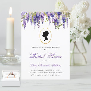 Regency Vintage Floral Wisteria Bridal Shower Invitation