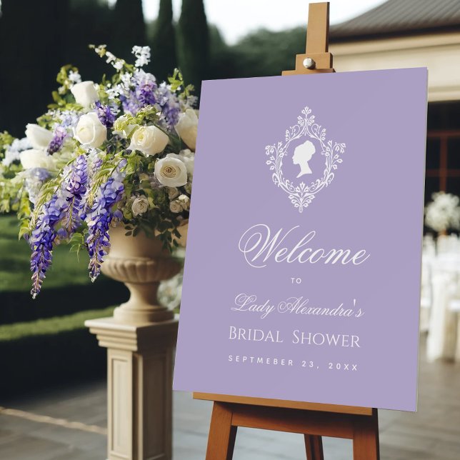 Regency Vintage Lavender Bridal Shower Welcome Foam Board (Creator Uploaded)