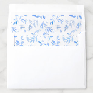 Regency Watercolor Blue Leaves Envelope Liner