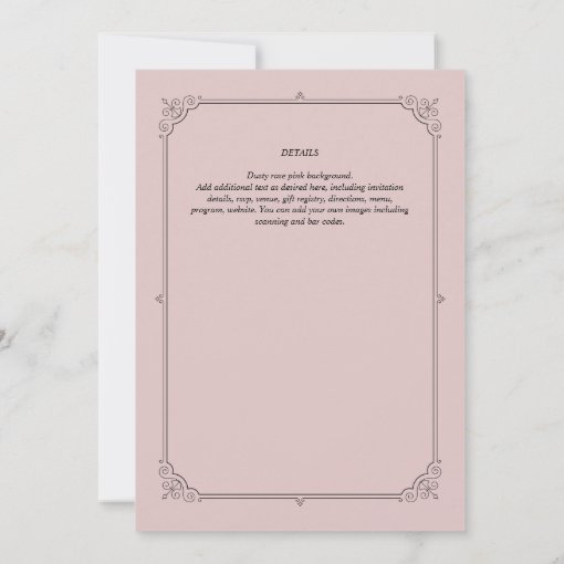 Regency Wedding Invitations Vintage Dusty Rose Zazzle