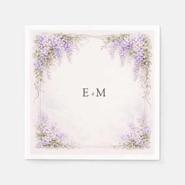 Regency Wisteria Wedding Napkins (Front)