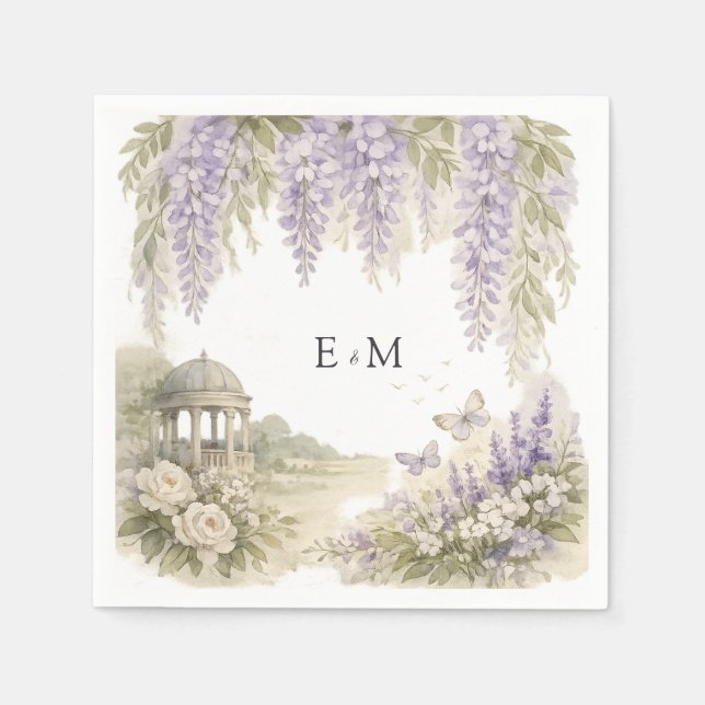 Regency Wisteria Wedding Napkins (Front)