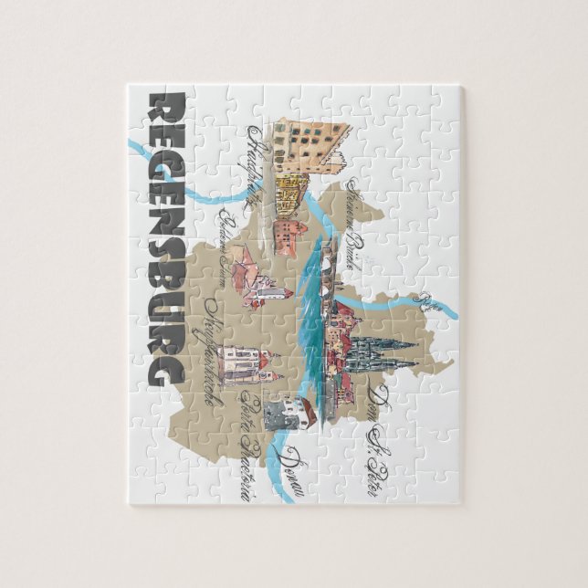 Regensburg Germany map Jigsaw Puzzle (Vertical)