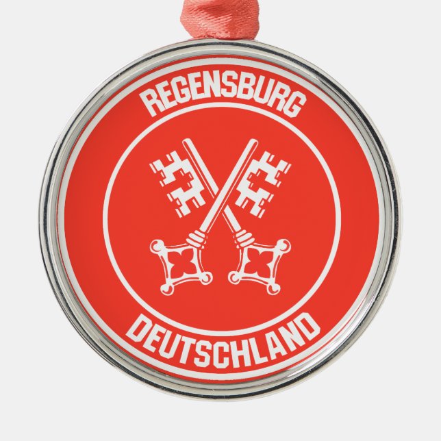 Regensburg Round Emblem Metal Ornament (Front)