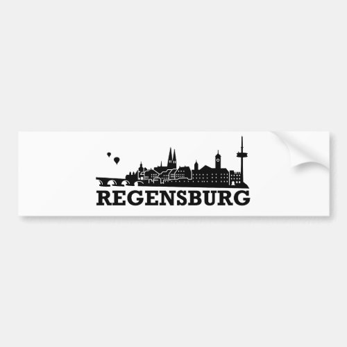 Regensburg Skyline Bumper Sticker
