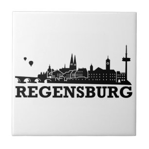 Regensburg Skyline Ceramic Tile